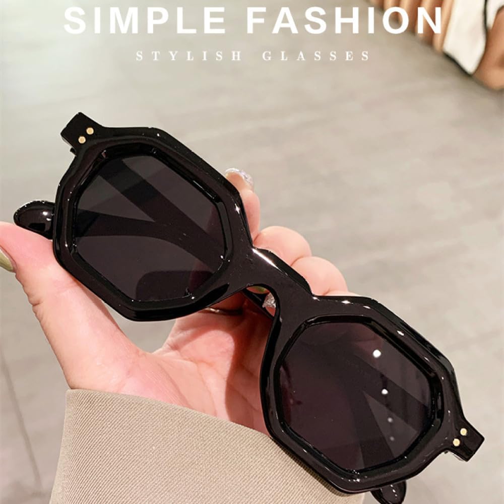 MUTYNE Fashion Small Polygon Square Women Sunglasses Retro Rivets Men Shades UV400 Trending Outdoor Sports Sun Glasses image 2