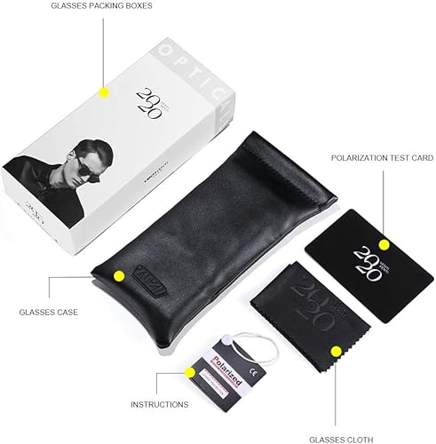 Vista 6 de Gafas de sol de aviador para hombres doble puente marco plástico polarzied lente para conducir