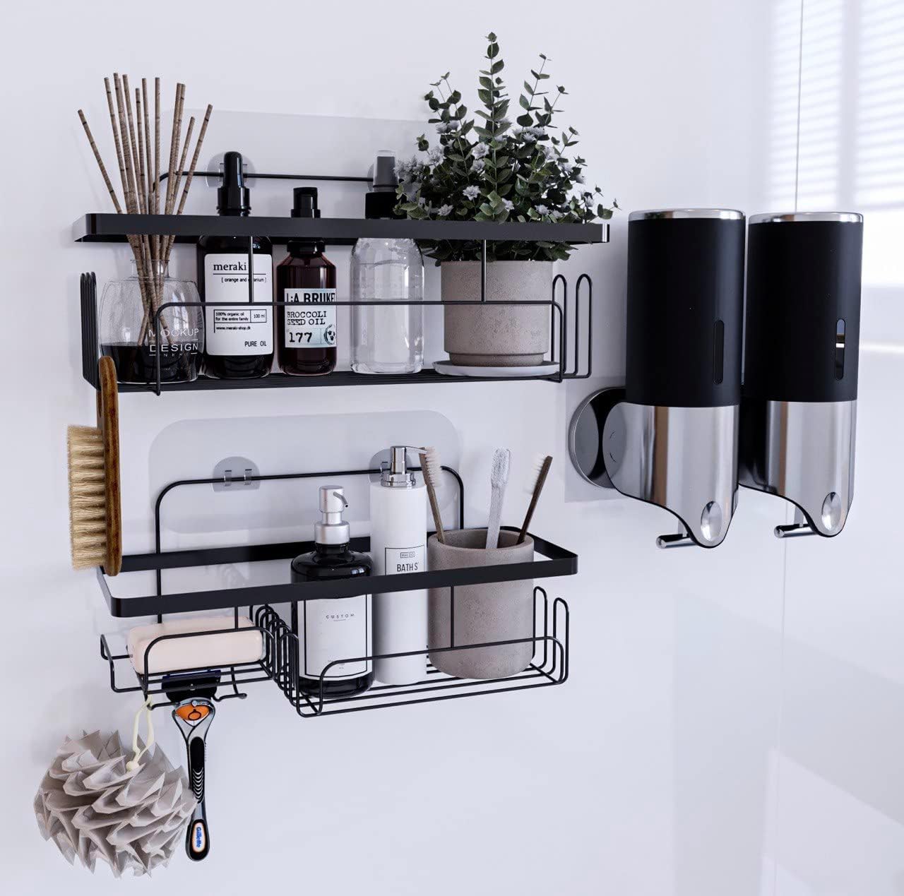 Shower Caddy Bathroom Organizer with Wall Mounted Bathroom