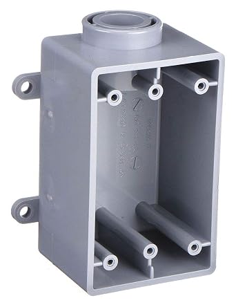 Weatherproof Box, 1Gang, 1/2 In Hub, Pvc