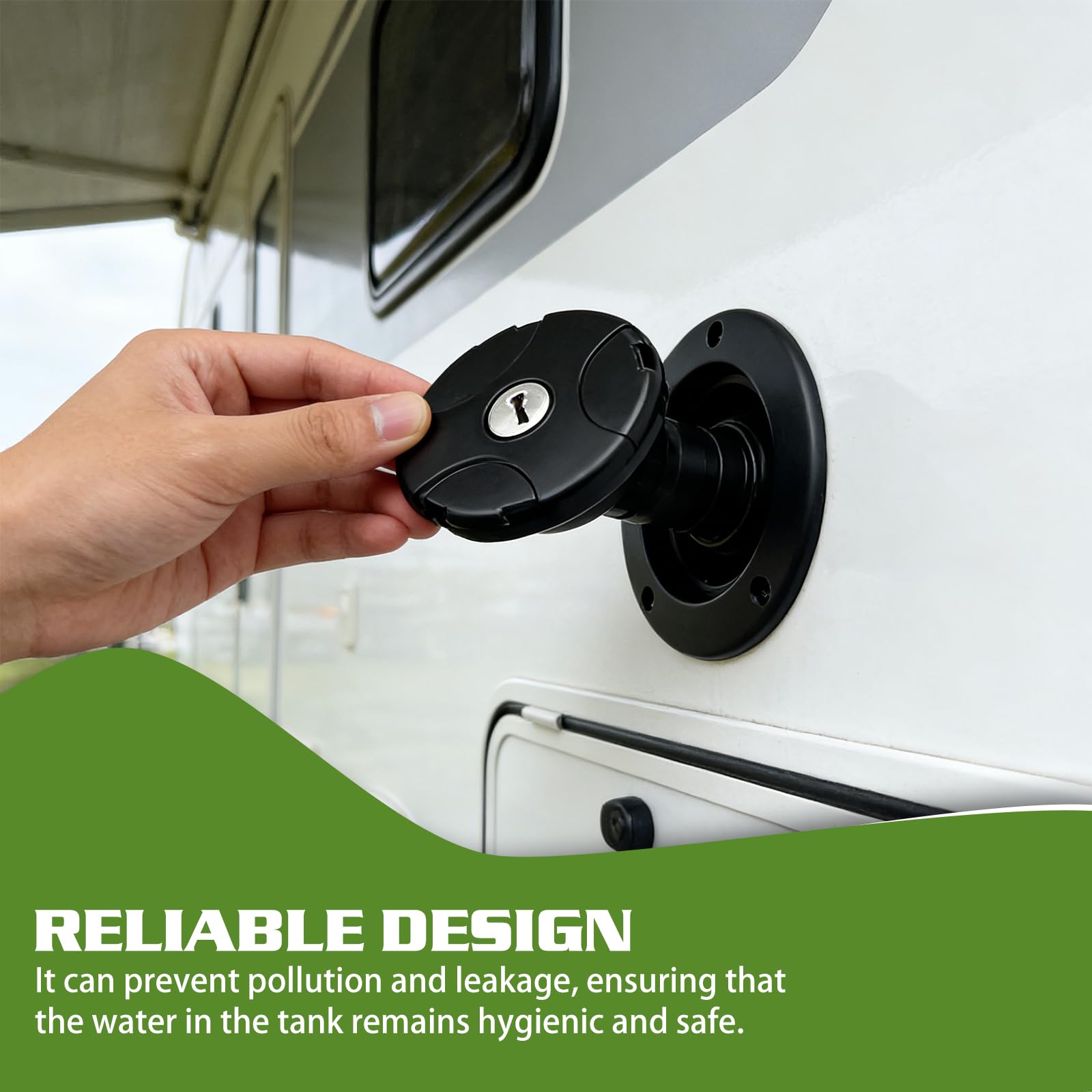 Tapa De llenado De Agua,Llenado De Agua RV,Tapón De Llenado De Agua Para Autocaravanas,Caravanas Y Remolques,Para Tuberías De Agua Con Diámetro Interior De 38MM(Negro)