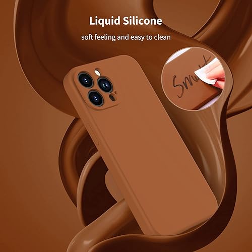 Miniatura 5 de Funda para iPhone 14 Pro con protector de pantalla, protector de lente de cámara mejorado, cubierta de silicona líquida suave de cobertura completa,