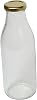 Clear Retro Glass Milk Bottle (Gold Lid Included) 500ml