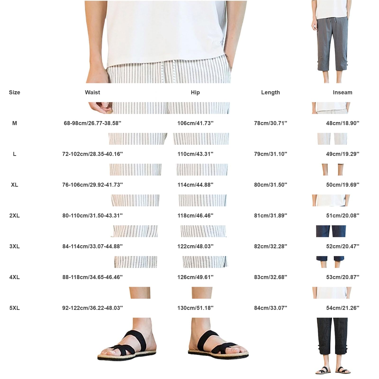 Pantaloni da uomo in lino, leggeri, a tre quarti, dritti | Gamba