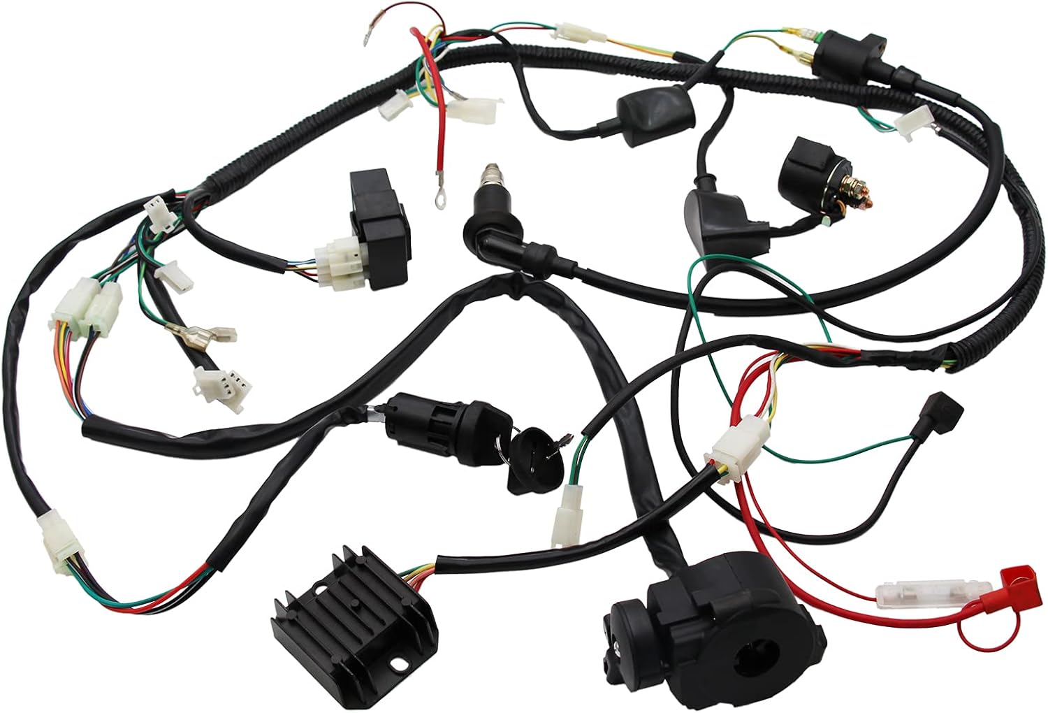 Buggy Wiring Harness Loom Gy6 Engine 125 150cc Quad ATV Electric Start Spark Plug Go Kart Gokart Buggy