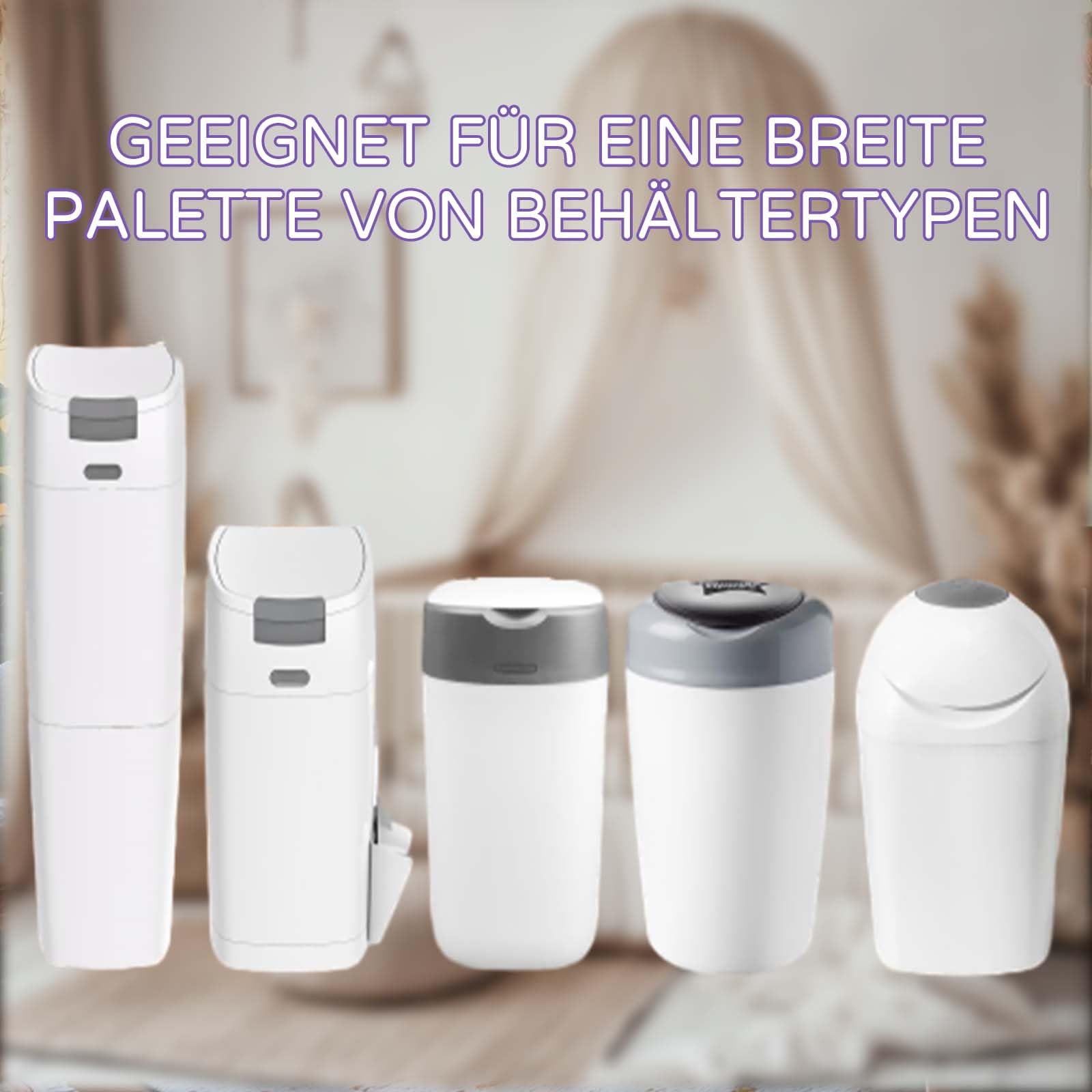 12 Recharges Sacs Poubelle Couches Tommee Tippee - 4,5 M Anti-Odeur, Compatibles Poubelle à Couches Bébé