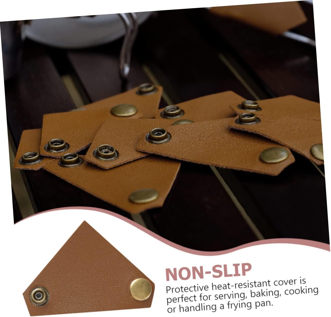 4pcs Heat-resistant Leather Pot Handle Covers Medium Insulated Skillet Sleeve for Safe Cooking and Serving Kitchen Utensils for Frying Pans and Hot Dishes