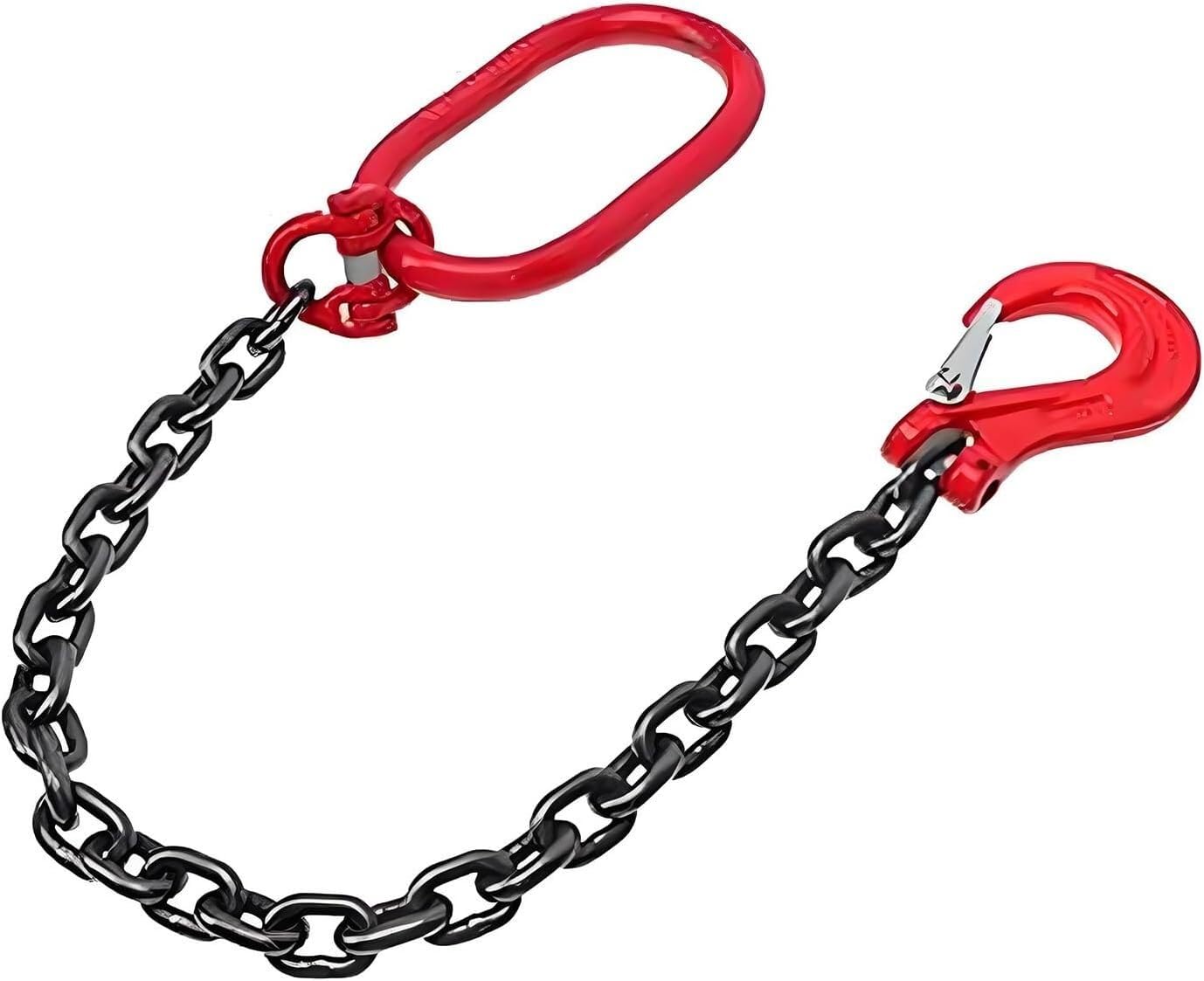 Eslingas de cadena de elevación Cadenas pesadas for elevación con certificado de inspección, acero al manganeso G80 de alta resistencia, eslingas de cadena industriales for grúa eslinga(3 Ton)