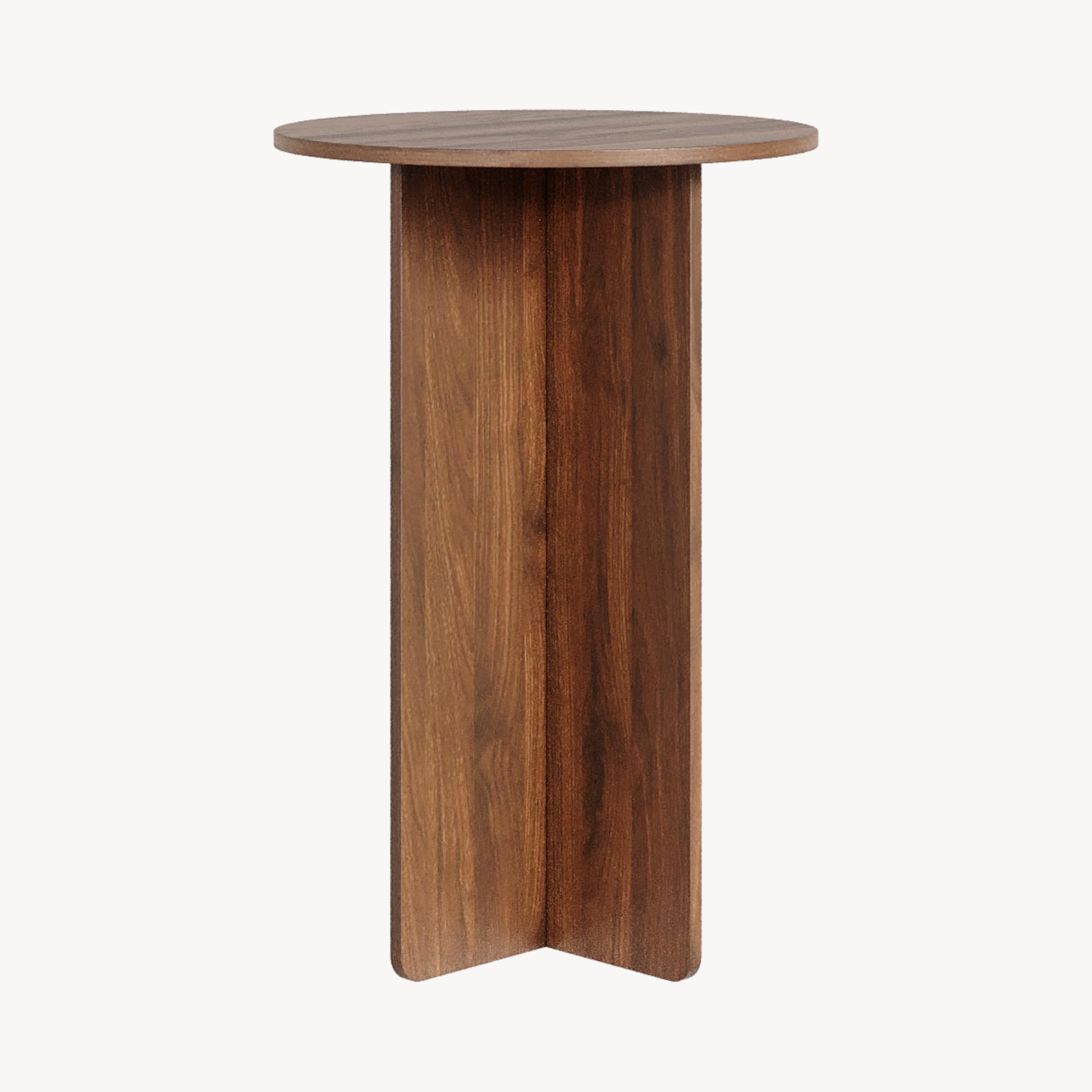 [en.casa] Mesita de Café Vappevn Mesa Auxiliar con Tablero Circular Mesa de Sofá Versátil para Salón Dormitorio Oficina Entrada Aglomerado 60 x 40 cm - Efecto Nogal