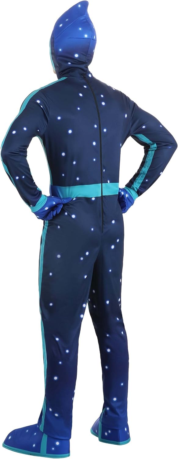 Adult PJ Masks Night Ninja Costume | Blue Printed Jumpsuit With Hood, Pair of Gloves, and Shoe Covers