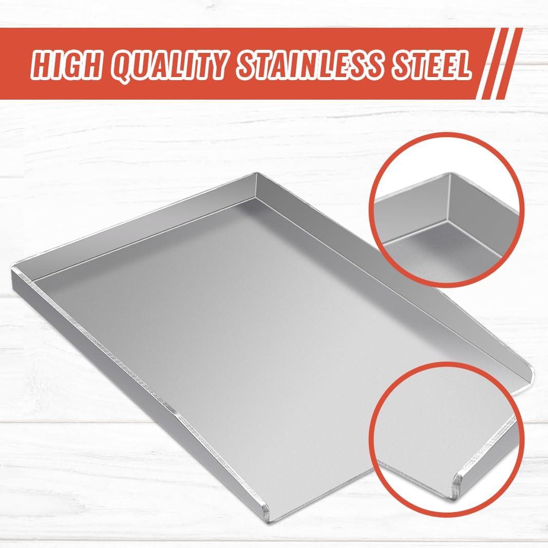 Havy-Duty Stainless Steel Griddle Pan for Outdoor Grill Stove Cooking 15.75 X 11.8 inch