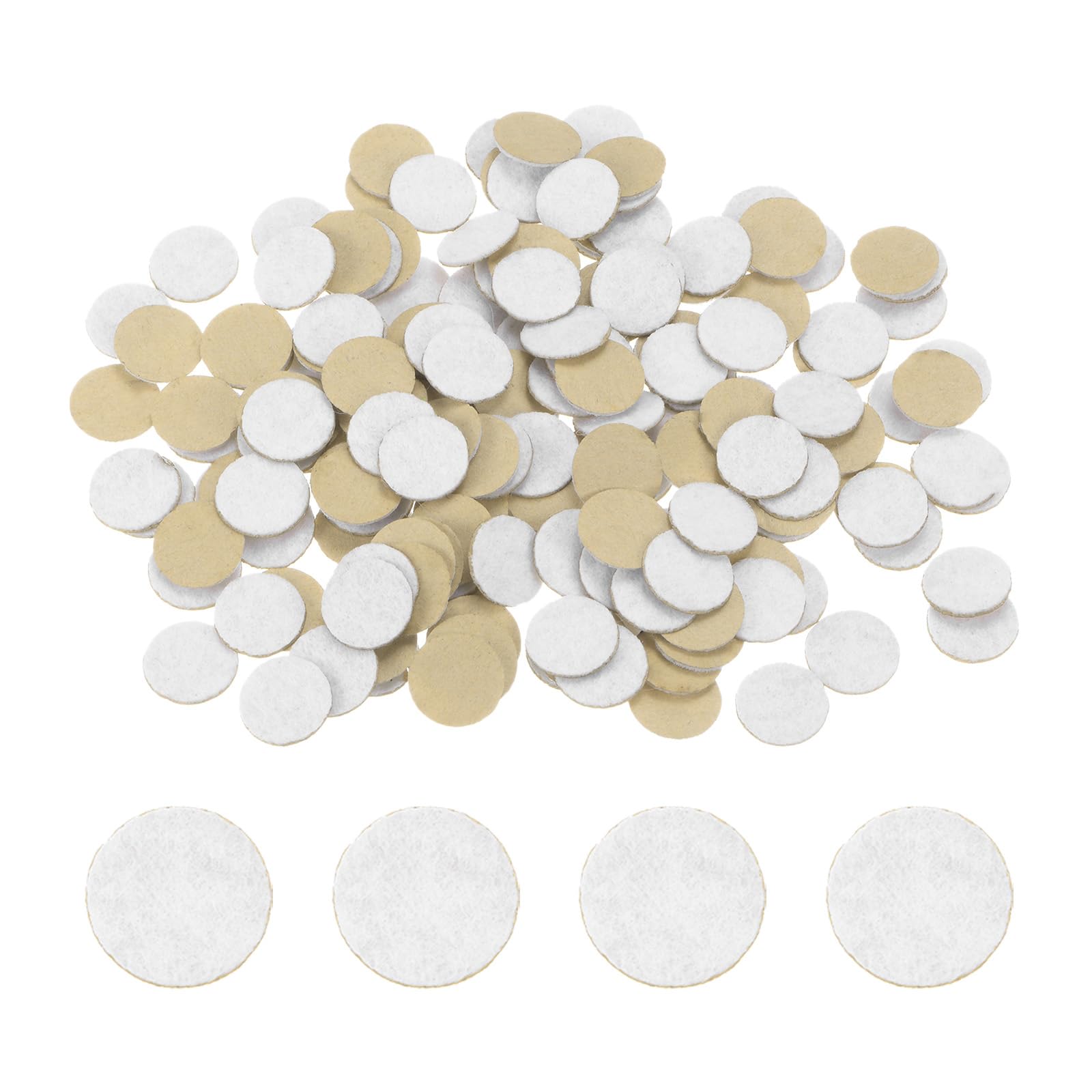 HARFINGTON 200pcs Round Adhesive Felt Circles, 13mm 1/2" Pre Cut Craft Stickers Non-Woven Mini Fabric Circles for DIY Sewing Handcraft Projects, White