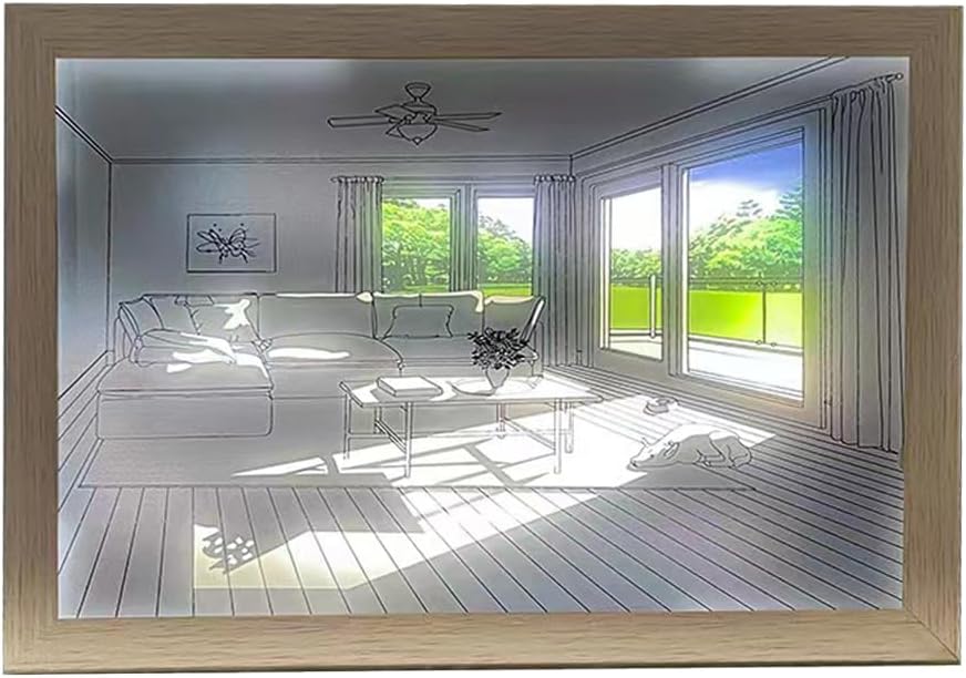 Handmade Painting Light Decor Adjustable Brightness Settings, Idea Art Wall Decor Home Bedroom, Living Room, Office Party(USB Powered 3 Lighting Modes)-Small Size