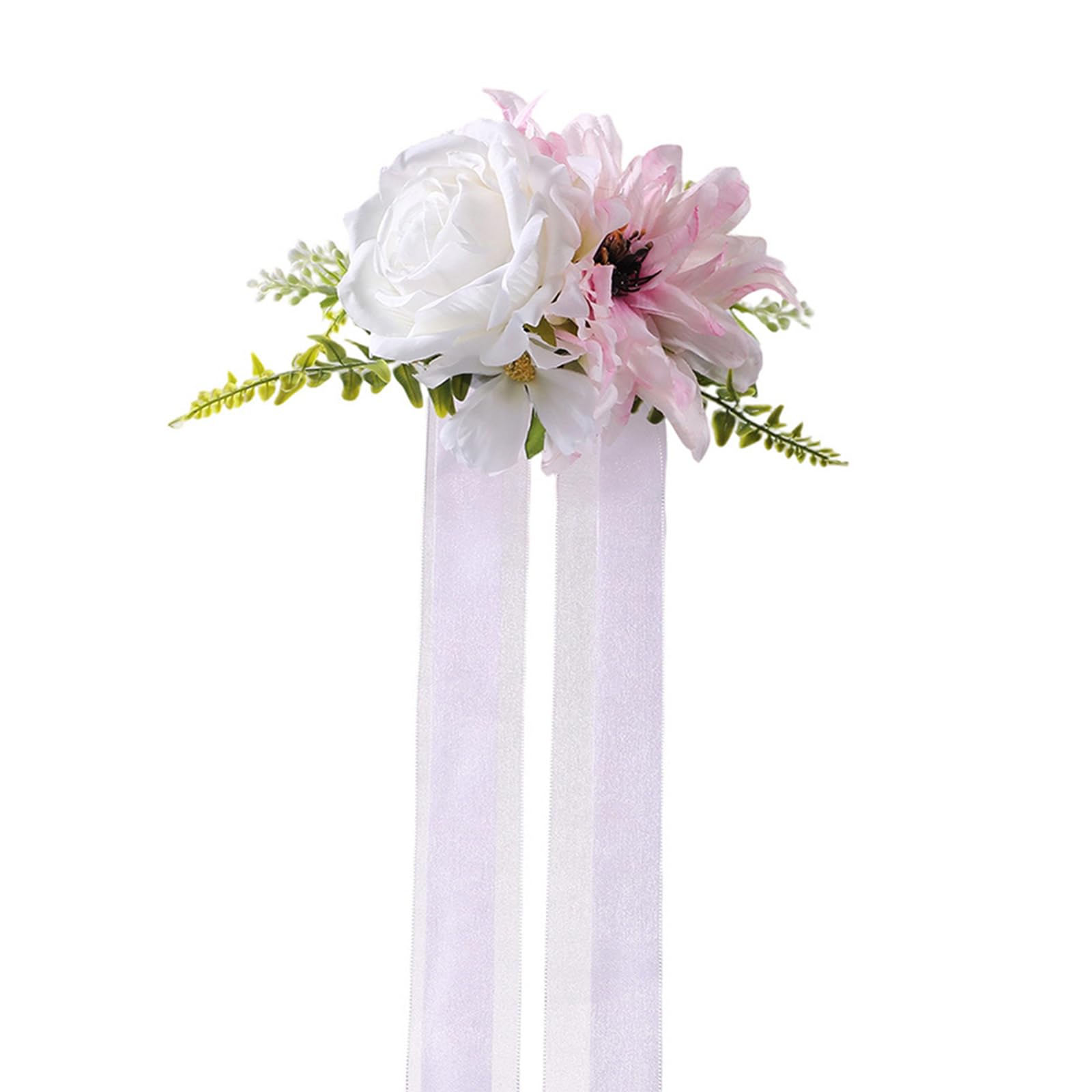 Msioytog Realistic Fabric Bridal Chair Back Bouquet for Ceremony Decoration and Vehicle Flower Arrangements Bridal Party Flowers