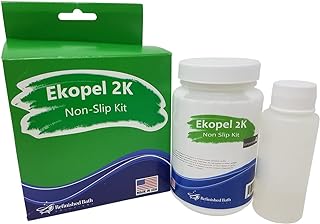 Ekopel 2K Roll On Tub Cast Nonslip Kit – Ultra Durable White Gloss Finish - Odorless Tub Paint Kit – Long-Lasting Never Peel DIY Reglazing Bathtub Paint – Made in USA – Bright Gloss White