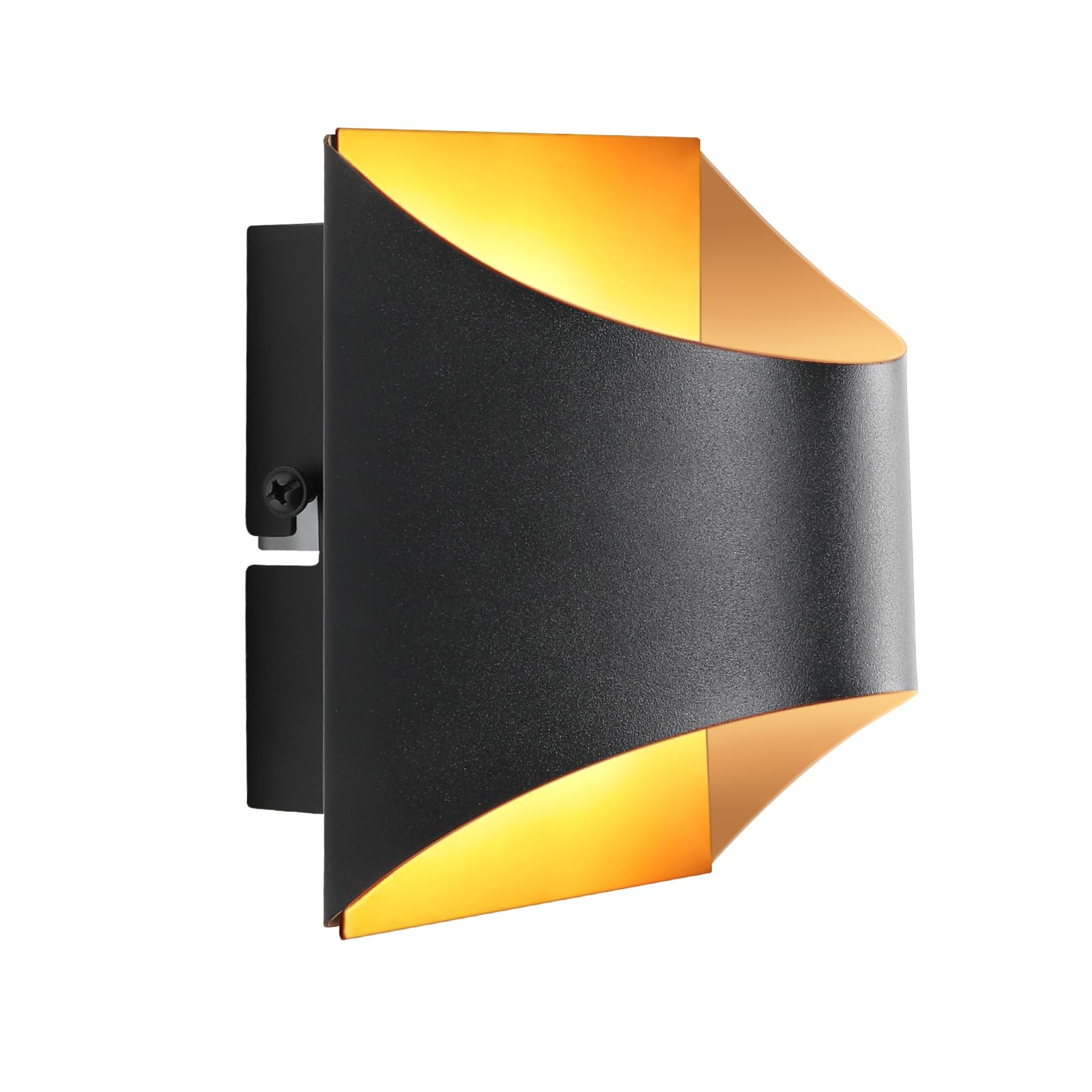 Homefire Wandleuchte Innen Wandlampe Schwarz Gold - 4ER Up Down Flur | Wandlampen Treppenhaus Leuchten Vintage G9 Keramik Wandbeleuchtung für Schlafzimmer Wohnzimmer Kinderzimmer Ohne Leuchtmittel