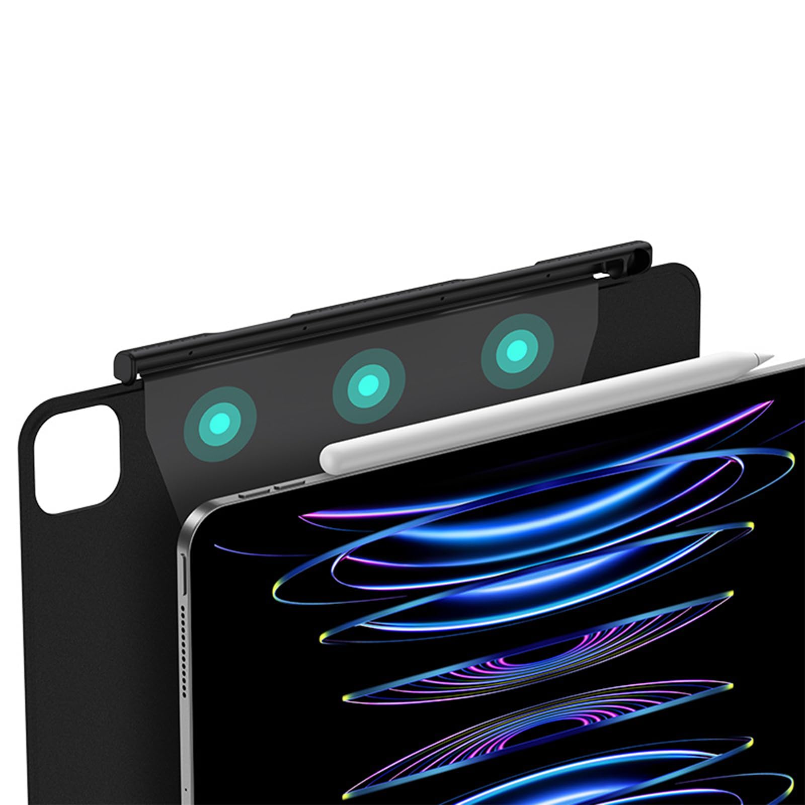 Uchwyt na długopis/pióro dla Apple Pencil 2. generacji, etui kompatybilne z Magic Keyboard, Smart Keyboard Folio i innymi magnetycznymi etui, uchwyt na rysik do iPada - czarny