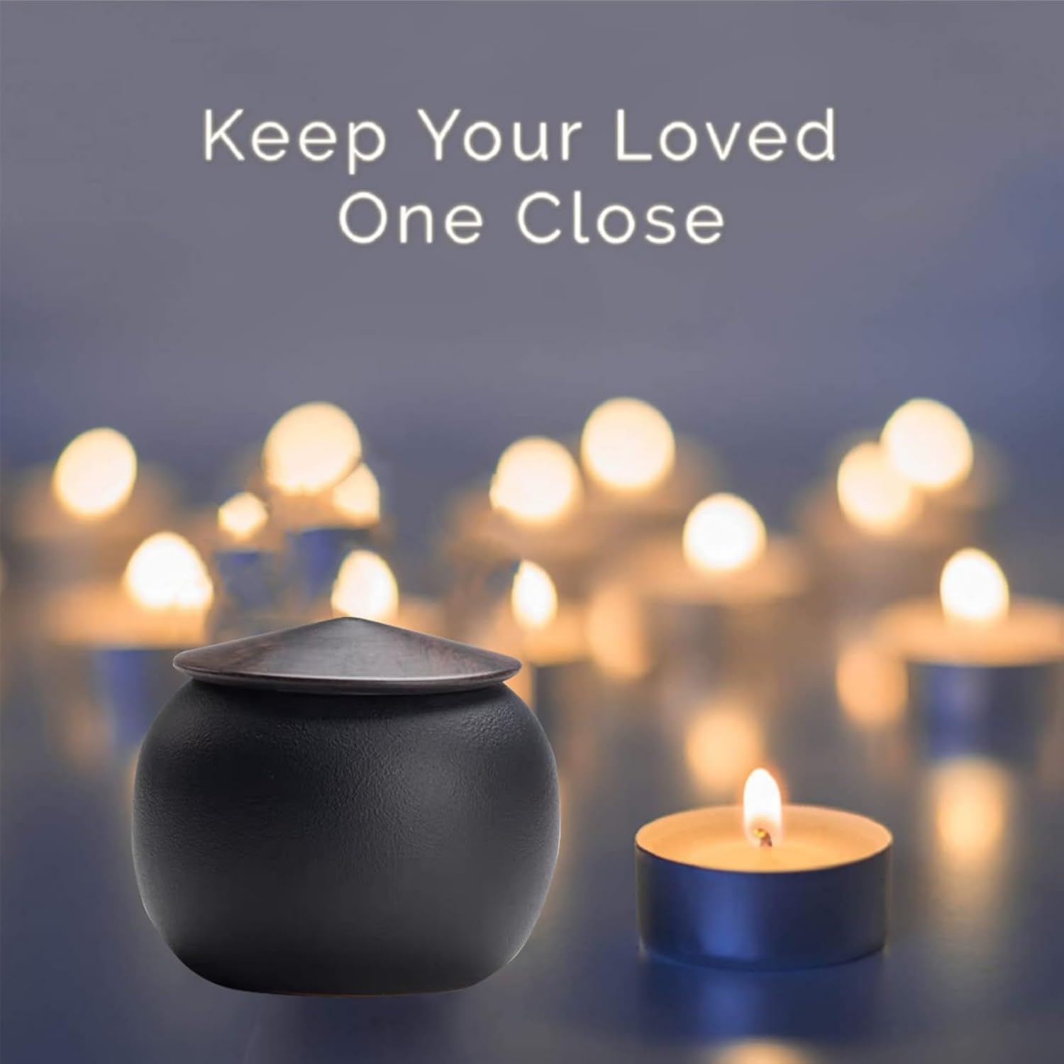 Black Small Urn Ashes Keepsake - 2.5 inches Ceramics Sharing Decorative Urn, Capacity 8 Cubic inches Funeral Memorial urn for Human, Pets - Qnty 1 - Image 7