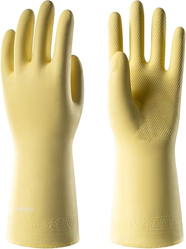 Miniatura 1 de wahoo - Guantes de terciopelo cálidos para limpieza del hogar guantes reutilizables de PVC para lavavajillas antideslizantes talla L