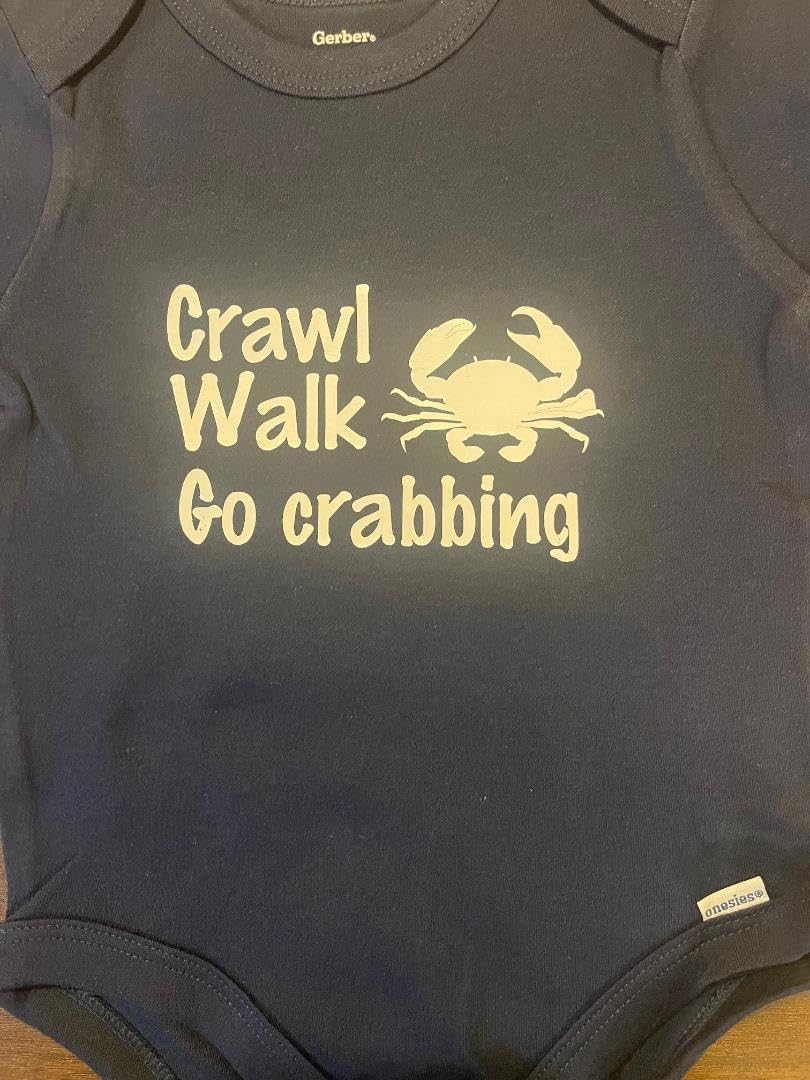 crabbing baby onesie ® crab infant one piece bodysuit boy girl shower gift crawl walk clothes clothing