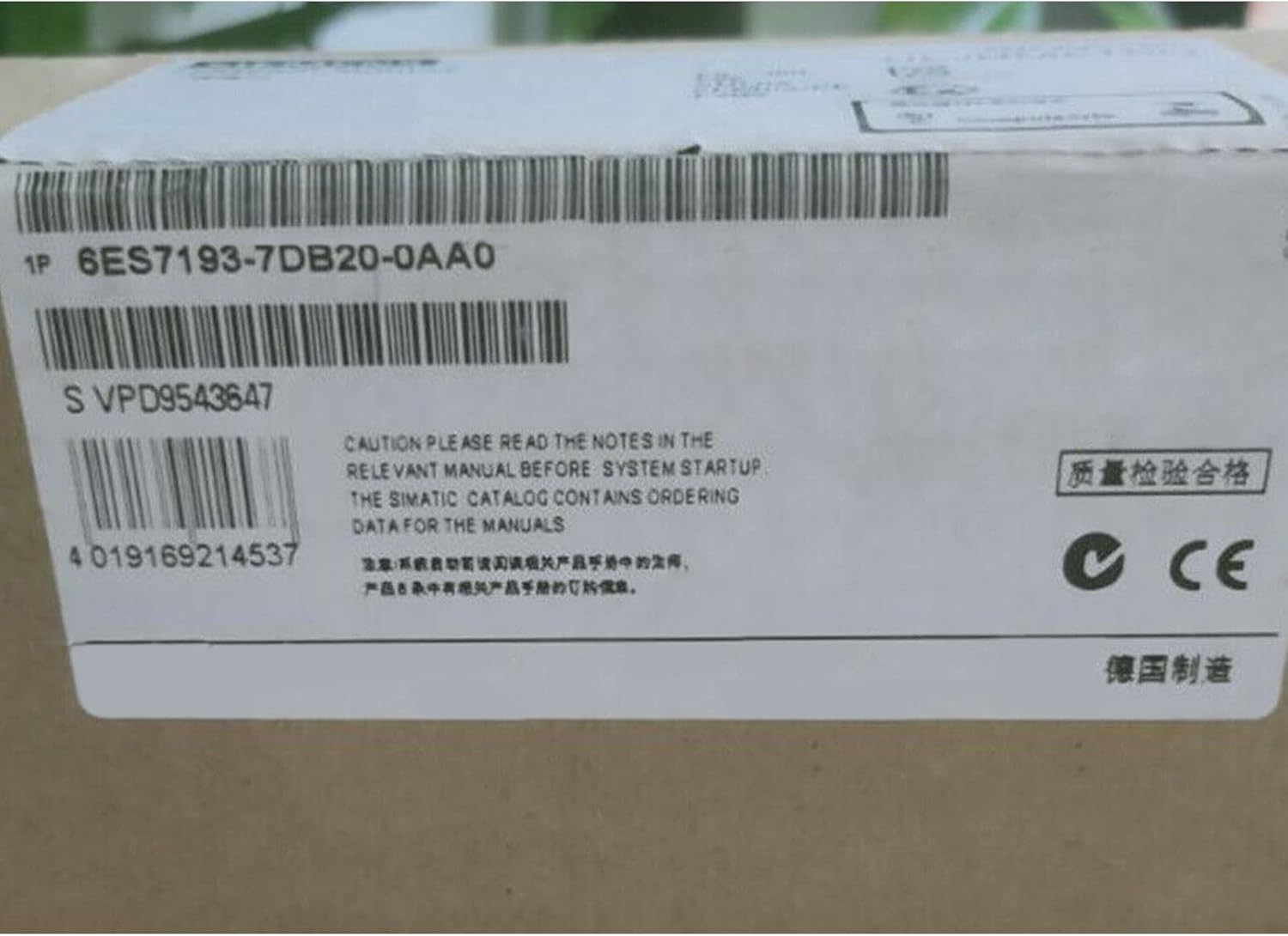YNPPLGTJC 6ES7193-7DB20-0AA0 Module 6ES71937DB200AA0 Sealed in Box 1 Year Warranty