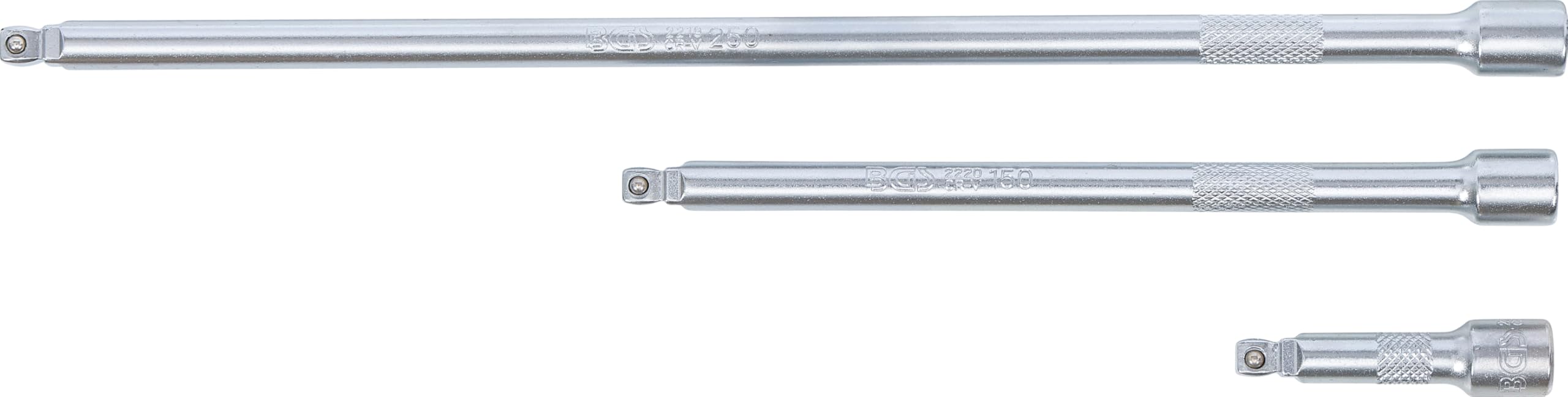 BGS 2233 | Serie di prolunghe testa sferica | 6,3 mm (1/4") | 50 / 150 / 250 mm | 3 pz.