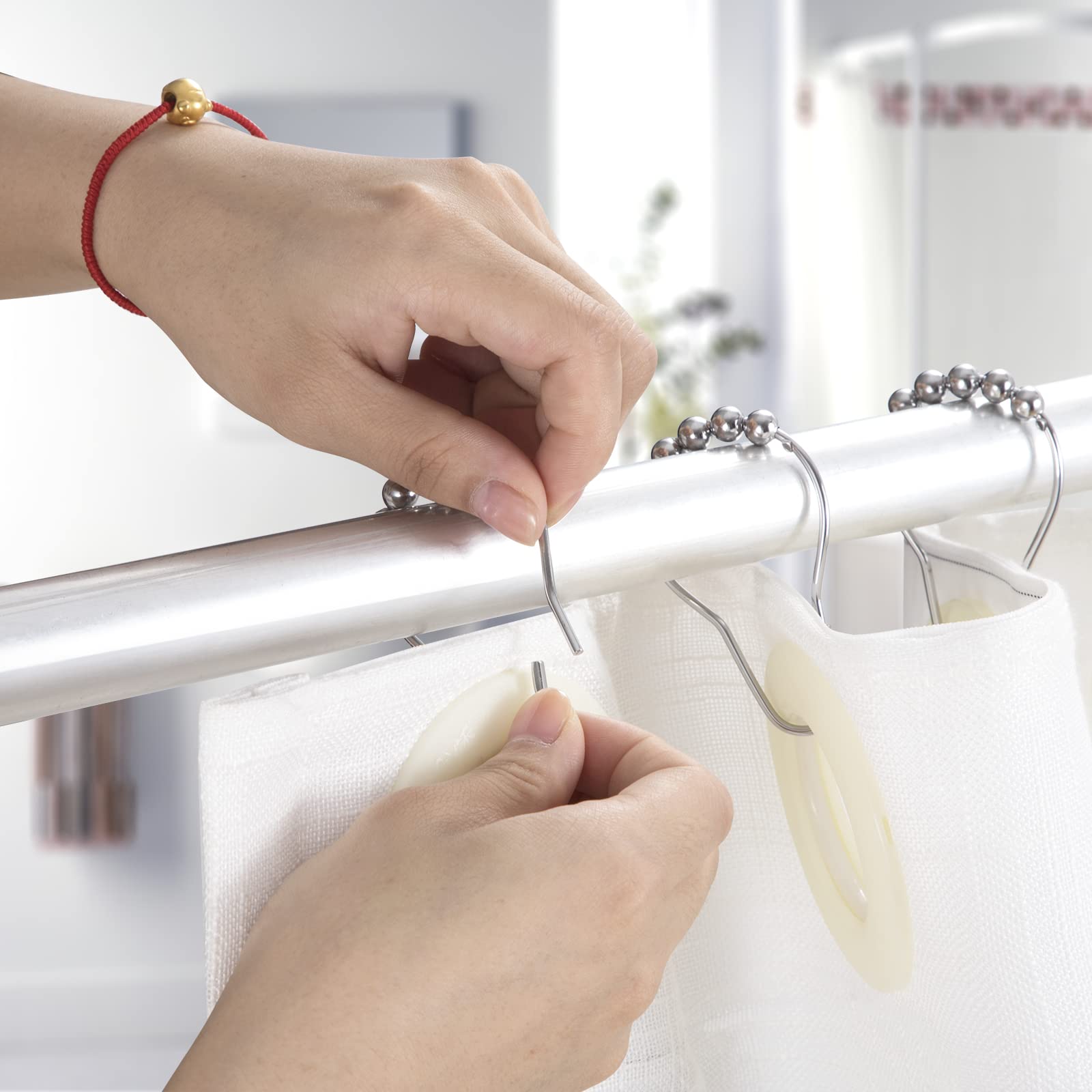 Crochets Et Anneaux Pour Rideau De Douche, Acier Inoxydable 304, Pour