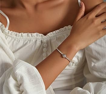 アクセサリー silver 925 simple design bangle ZEI Designer Sterling Silver & Zircon 7” Bangle Moving Halo