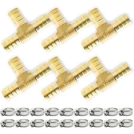 Lot 6 Raccords En Y Laiton Bwintech - 6mm Avec Pinces - Pour Tuyaux Air/eau - Étanchéité Renforcée
