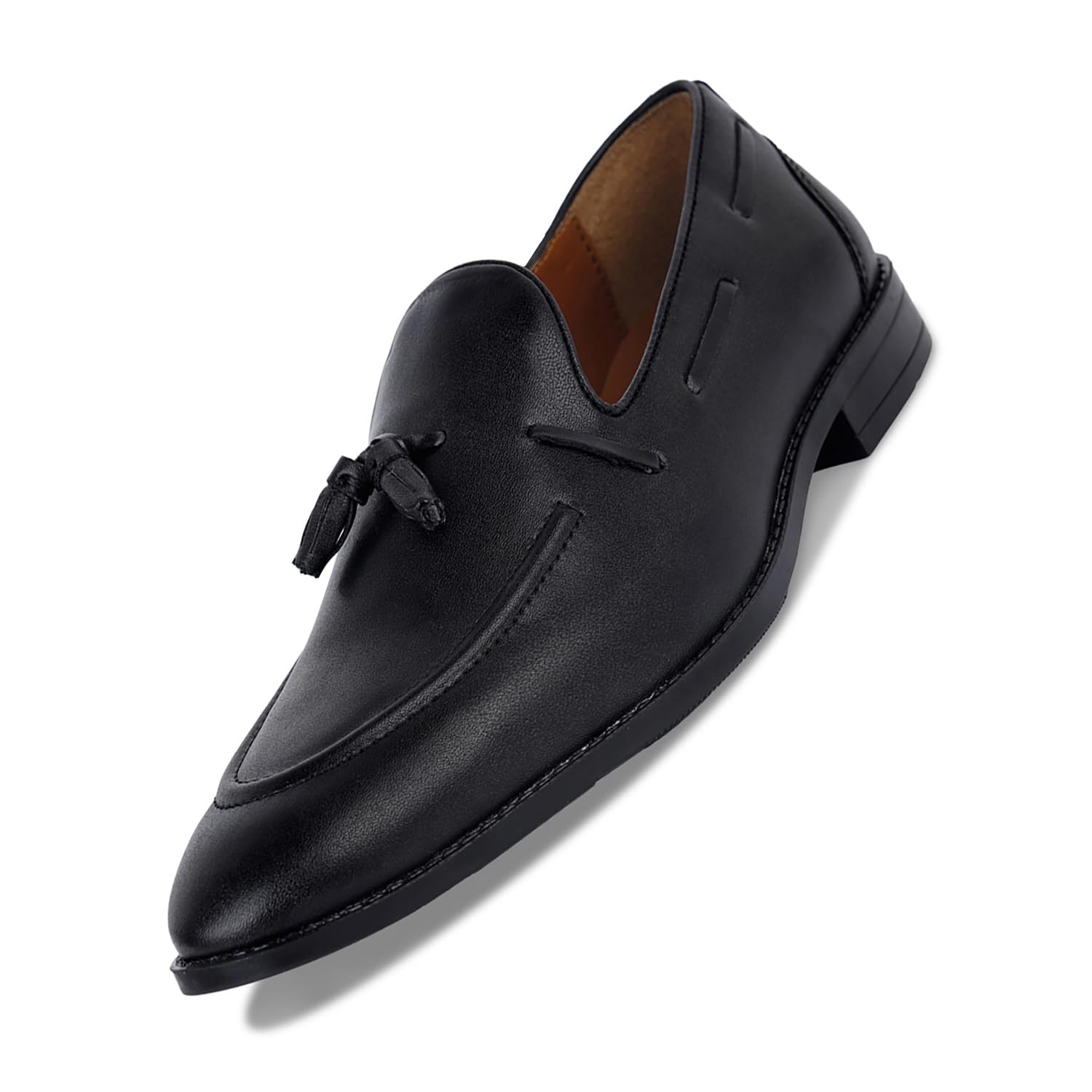 LOUIS STITCH Loafers Formal Shoes for Men Slip-On Moccasins with Tassel | Ideal for Business, Casual, Parties | Solid Obsidian Black | UK Size 9 (LSRGMCTAJB) (B0CPVPLX4B) Amazon Price History, Amazon Price Tracker