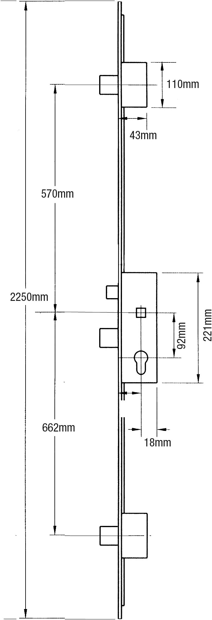 Era Saracen Multipoint 3 Deadbolts Option 1 (1232Mm Between Deadbolts) - 35Mm