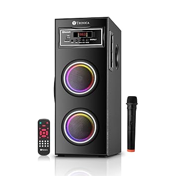 TRONICA Dhwani-2 DJ 40W Bluetooth Tower Home Theater System with Free Wireless MIC, Supports Pendrive/SD Card/FM/Aux/TV with Remote