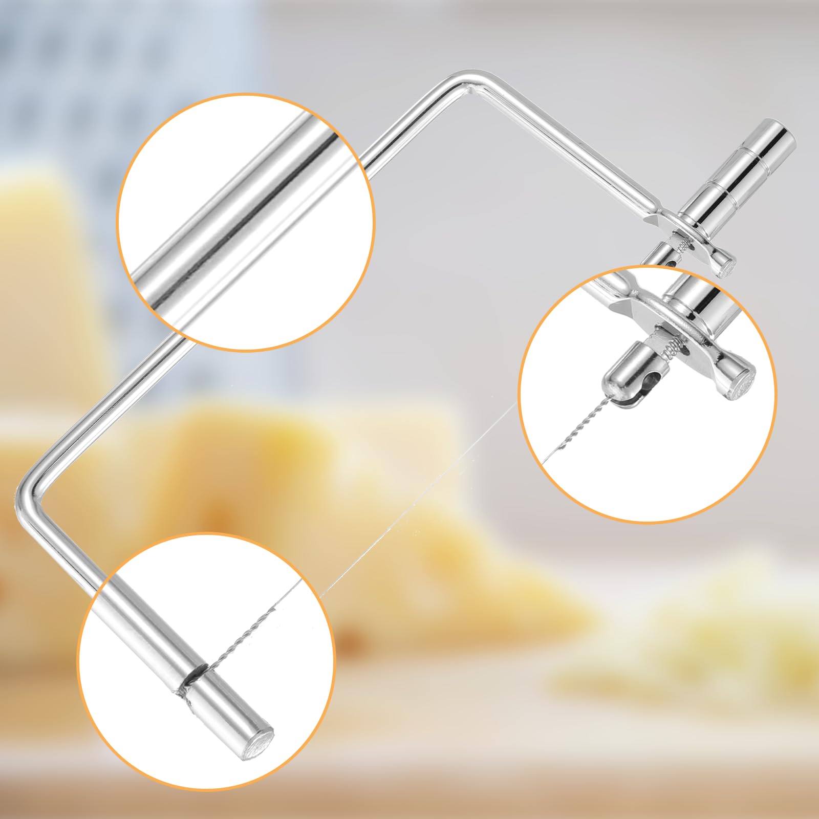 Piriuuo Stainless Steel Wire Cheese Slicer - Portable 6 Inch Kitchen Cutting Tool With Handheld Accessories - Image 3
