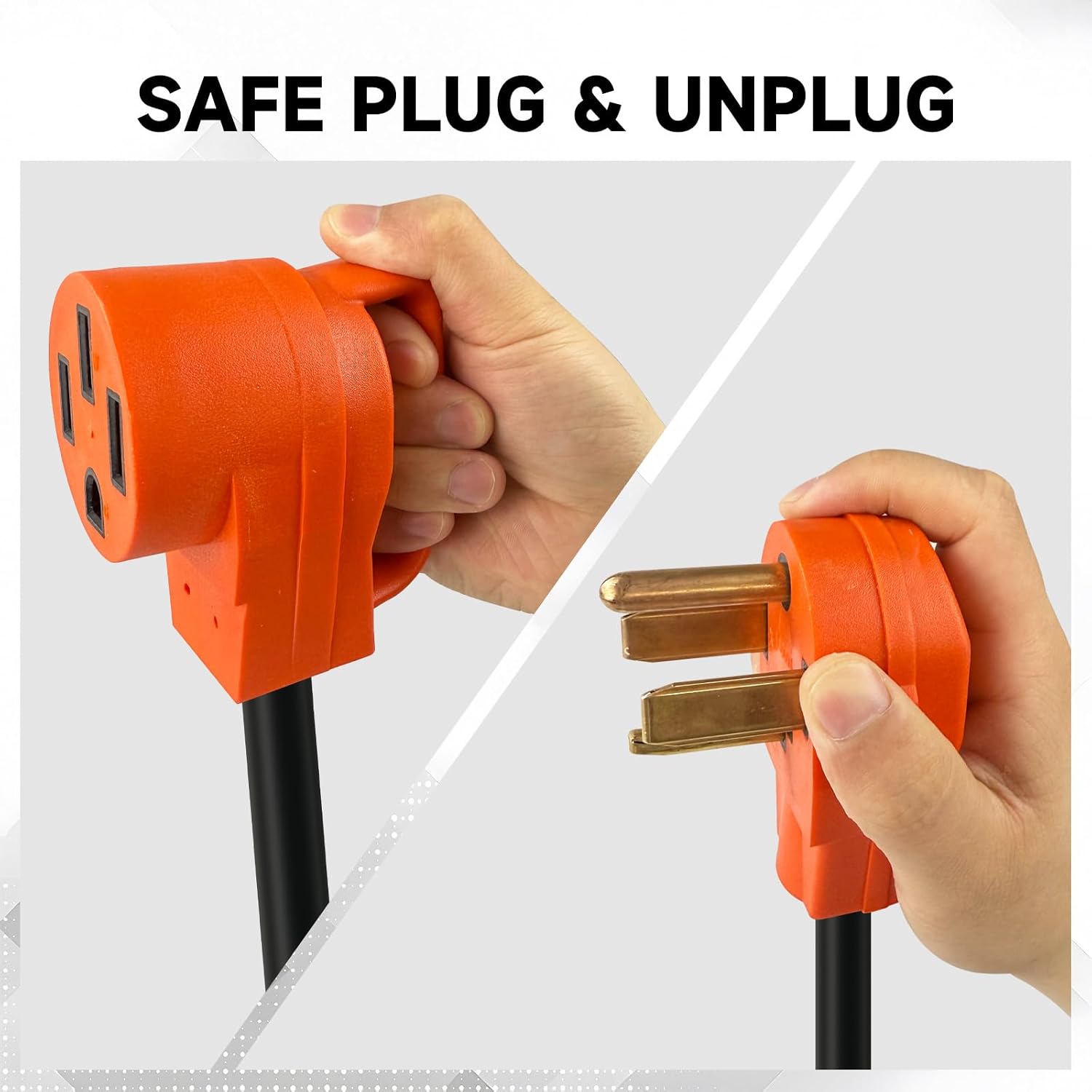 EP 30 Amp Dual Outlet Adapter Cord, NEMA 14-30P to 14-30R & 14-50R Socket, 2FT 10AWG Power Splitter for EV Charger and Dryer (ETL Listed)
