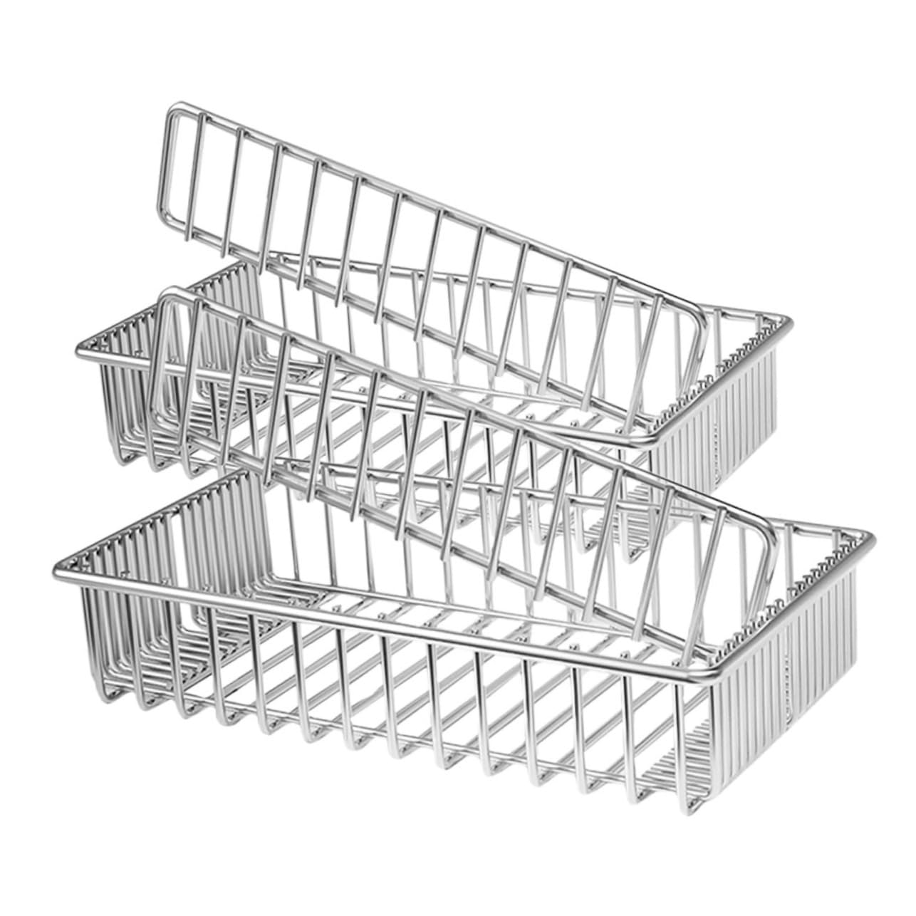 Portaposate da Cassetto in Acciaio Inox Argento 2 Pezzi