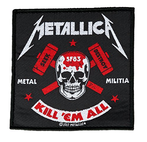 Unbekannt 1 Parche Rectangular Multicolor Heavy Metal/Rock Band, Metallica, Bold, Edgy, Metallic, Poliéster, Coser, Parches y Badges