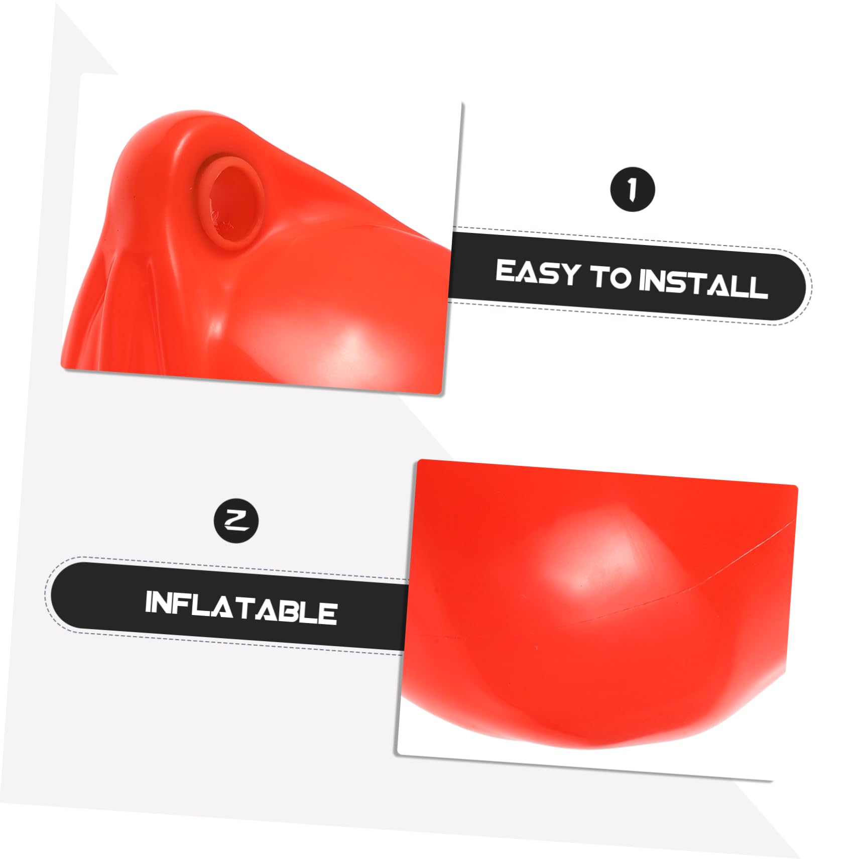 BESPORTBLE Paracolpi Gonfiabile per Yacht e Barca, in PVC Arancia, Leggero e Resistente ai Raggi UV, per Attracco al Pontile