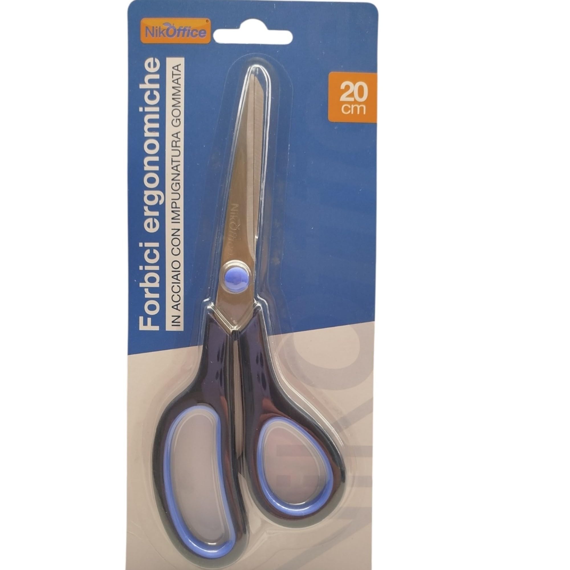 Forbici Professionali 20cm Acciaio Inox Multiuso - Taglio Preciso Carta e Cartone, Impugnatura Ergonomica per Ufficio e Uso Quotidiano