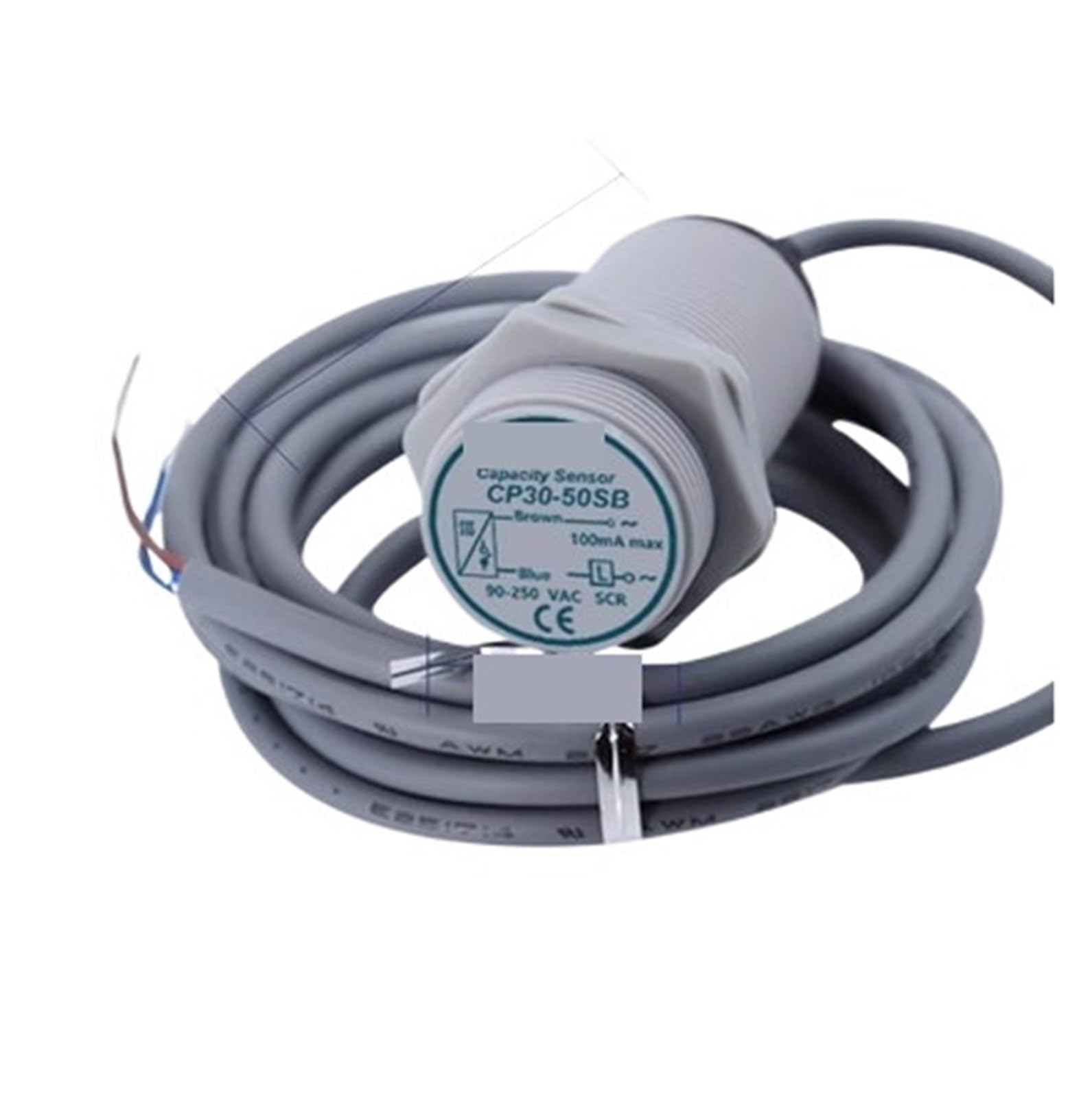 OSHZIKJII 1PC CP30-50S CP30-50SB M30 Cylindrical Capacitive Proximity Switch Sensors 90-250VAC(CP30-50SB NC)