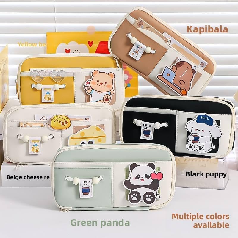 Image of Pencil Case Large Pencil Cases for Girls Boys Big Capacity Pencil Pouch with 3 Compartments School Stationary Office Aesthetic Pencil Pouch for School Kids College Students (Cute Dog)