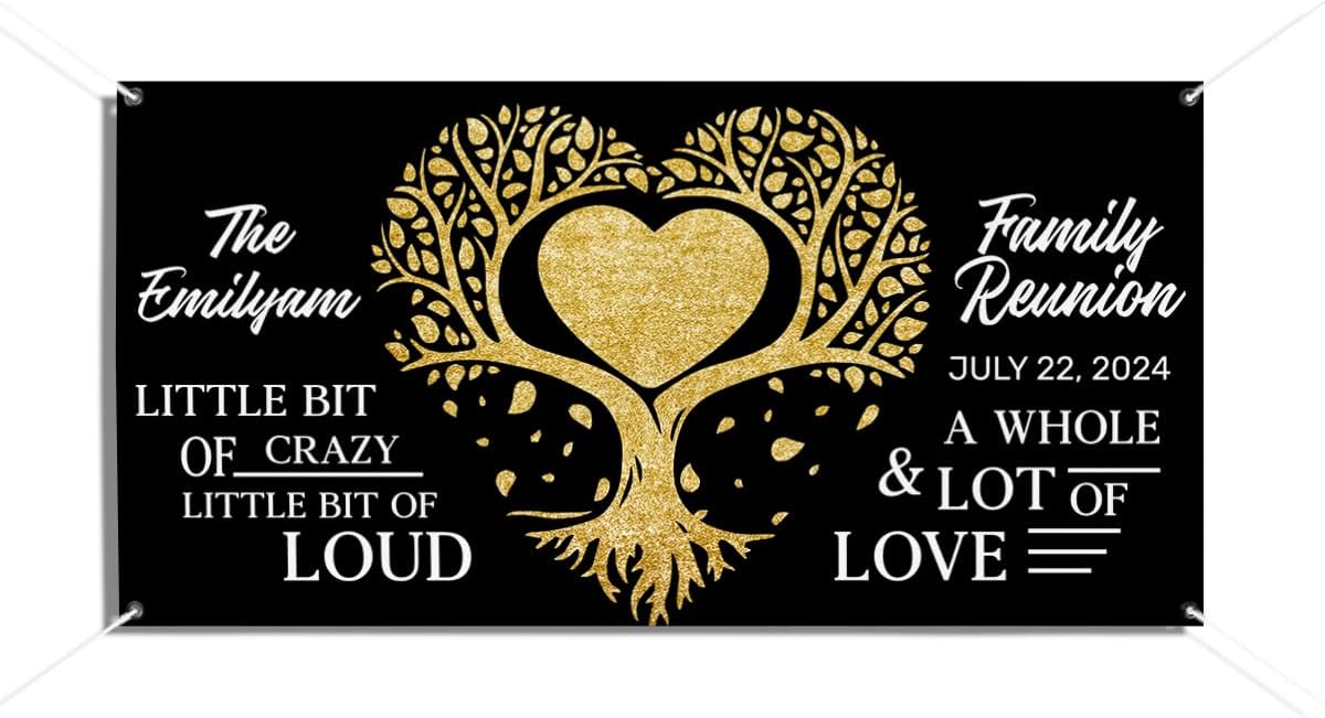 Family Reunion Banner, 12x24 inches, Vinyl, Standard Banner, Indoor/Outdoor Use