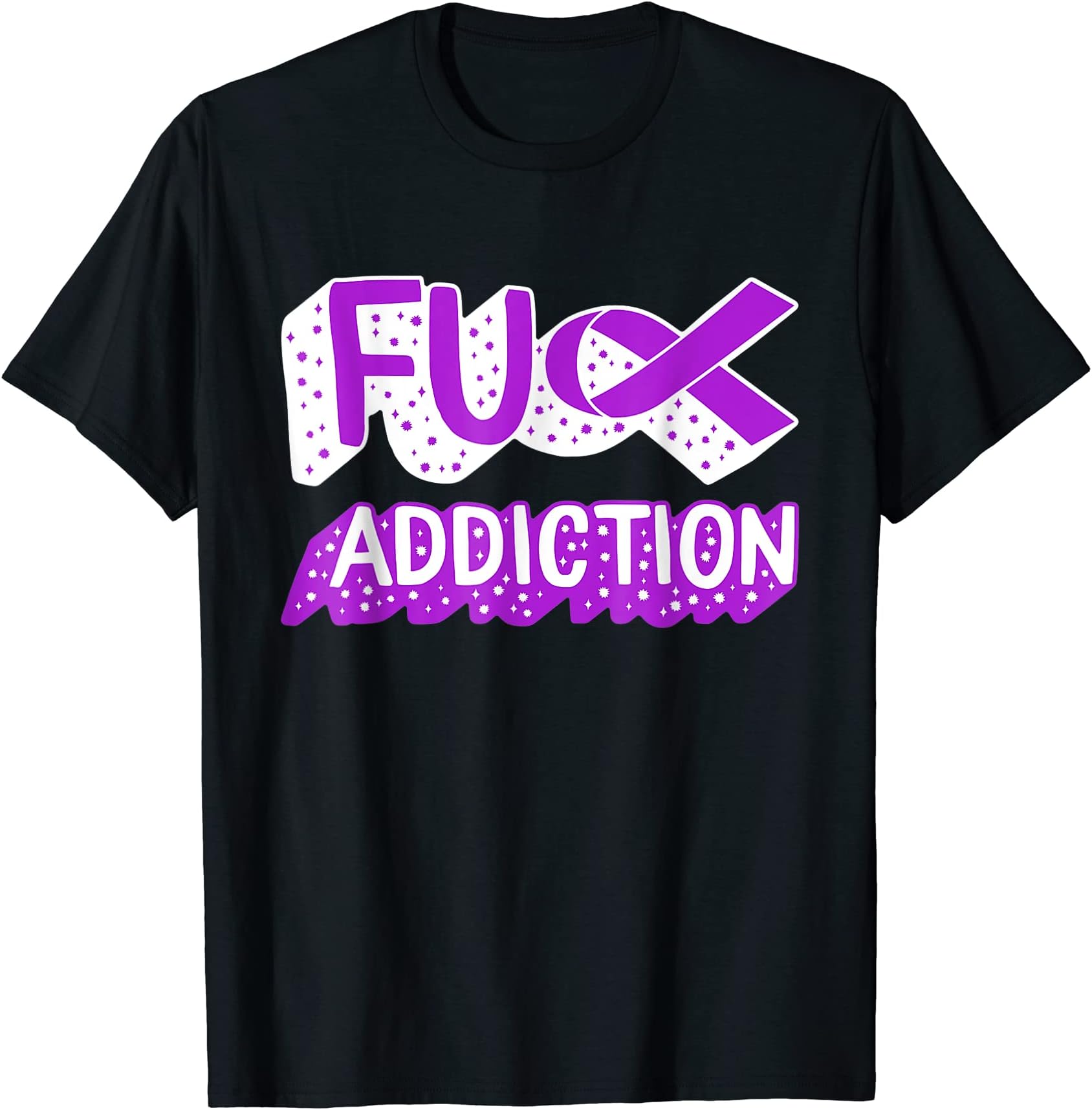 CatDrug Overdose Awareness Fuck Addiction Ribbon Tee, Drug Addi T-Shirt