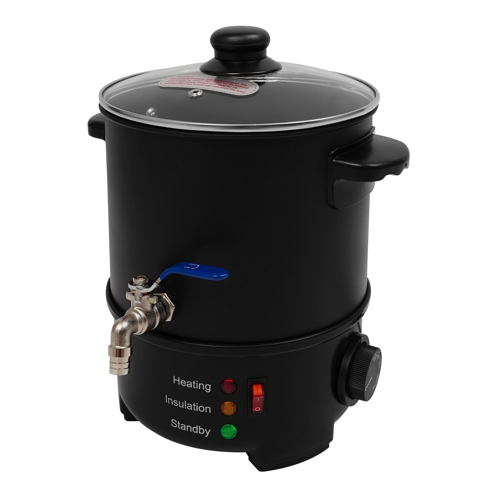 Topiarka do wosku 4 l, 230 V, z kranikiem, 600 W, garnek do topienia wosku ze stali nierdzewnej, do produkcji świec, urządzenie do topienia wosku, regulator temperatury 50-100°C, zestaw do