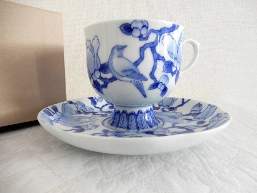 深川製磁 染付木蓮 カップ&ソーサー コーヒーカップ 深川製 染付