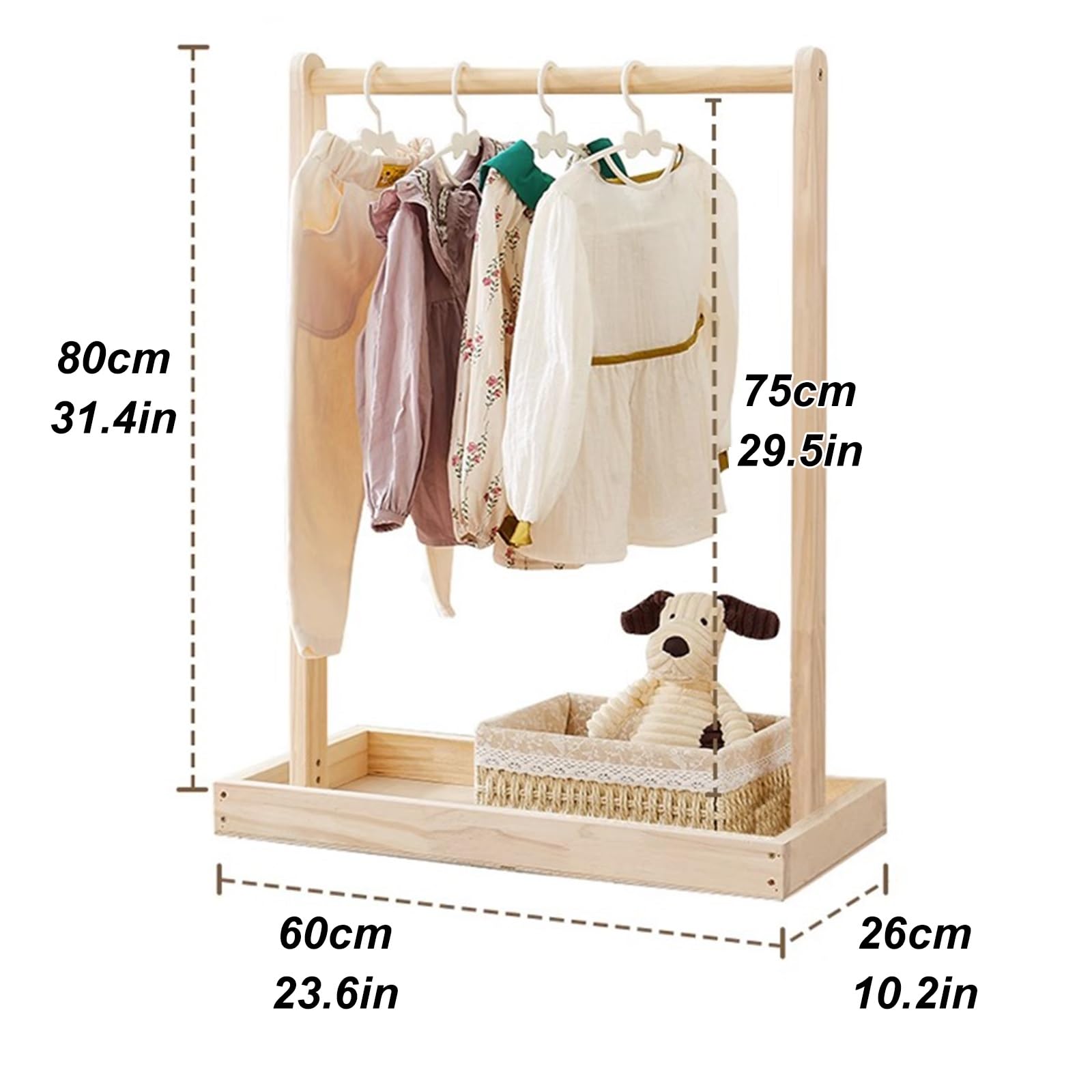 Rack De Prenda De Perros Armario De Mascota Armario Vestido De Madera Ropa Almacenamiento De Ropa De Vestir para Perros Accesorios De Ropa (Size : Square with Storage Large)