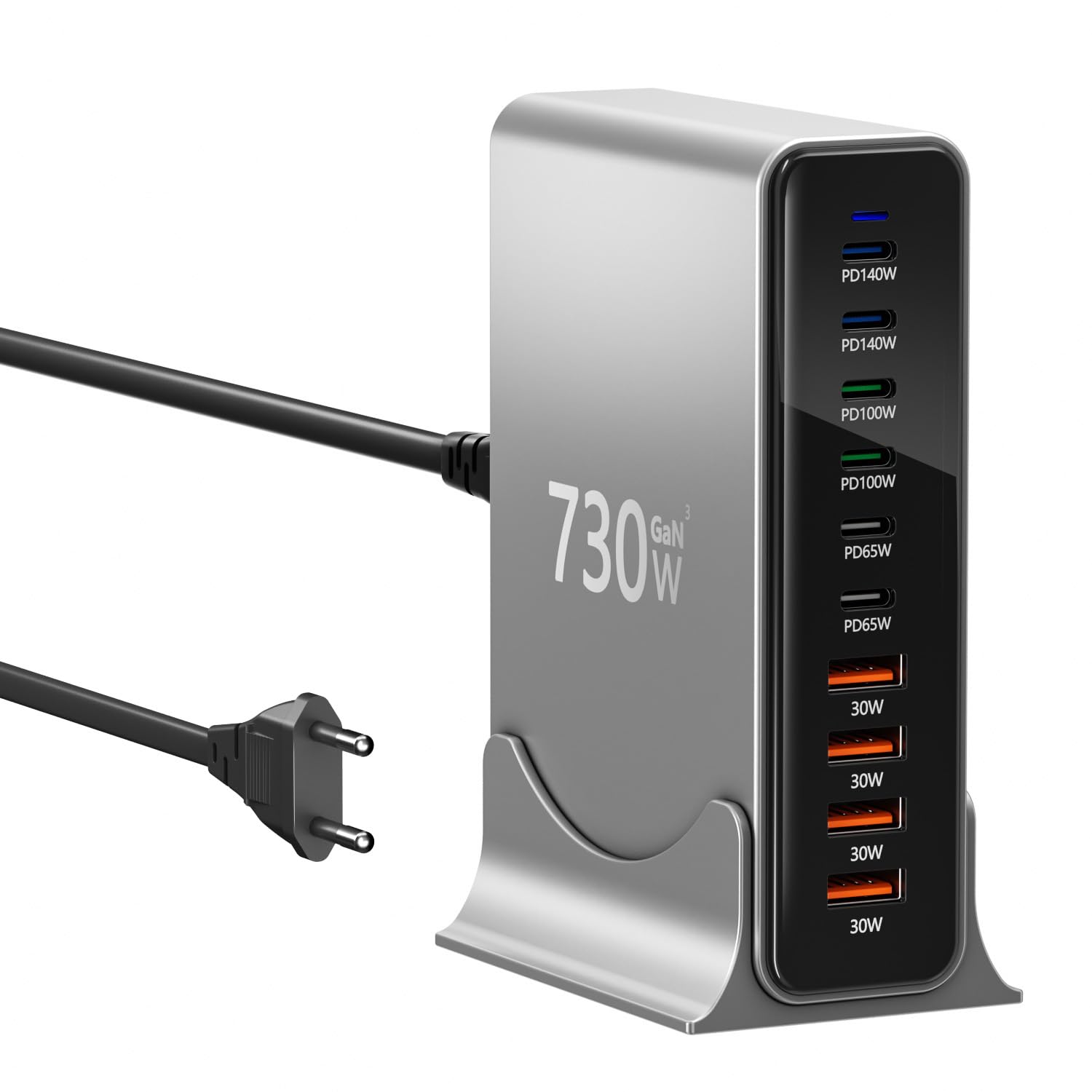 Chargeur USB C 730 W GaN III Tech 10 ports pour ordinateur portable
