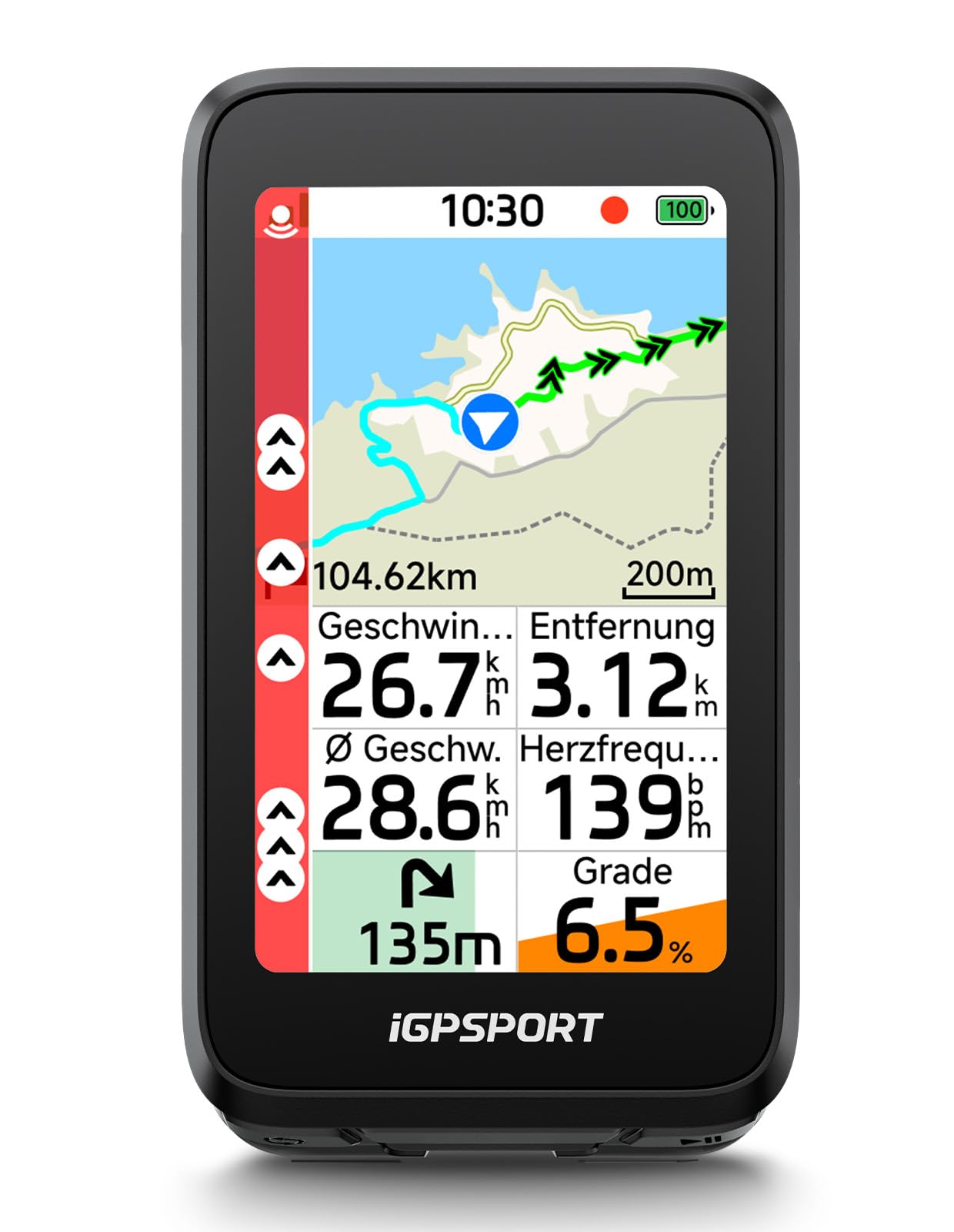 ig sport fahrradcomputer iGPSPORT BiNavi Air GPS Karten-Navigation iClimb 3.0 Farbe:Burgunderrot 35mm Light e-MTB Haibike Lyke
