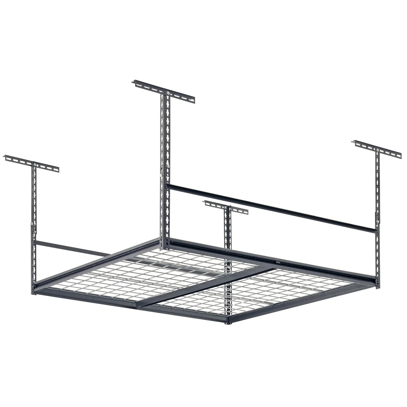 Edsal MuscleRack Ceiling Storage Rack | 120x120 cm | Height Adjustable Overhead Garage Storage | Heavy Duty 135kg Load Capacity | Steel Mesh Base (1)