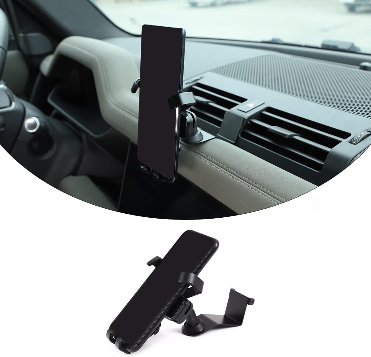 PIUGILH Phone Cradle for Land Rover Defender 90 110 130 2020 2021 2022 2023 Alumium Alloy Dashboard Mobile Phone Holder Trim Car Accessories