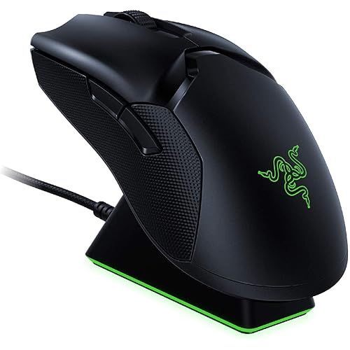 Razer Viper Ultimate Hyperspeed Lightest Wireless Gaming Mouse & RGB Charging Dock: Fastest Switch - 20K DPI Optical Sensor - Chroma Lighting - 8 Programmable Buttons - 70 Hr Battery